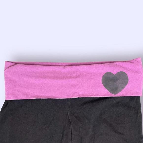Victoria’s Secret PINK Fold Over Flare Leggings Yoga Pants Size Large Short - Picture 3 of 8